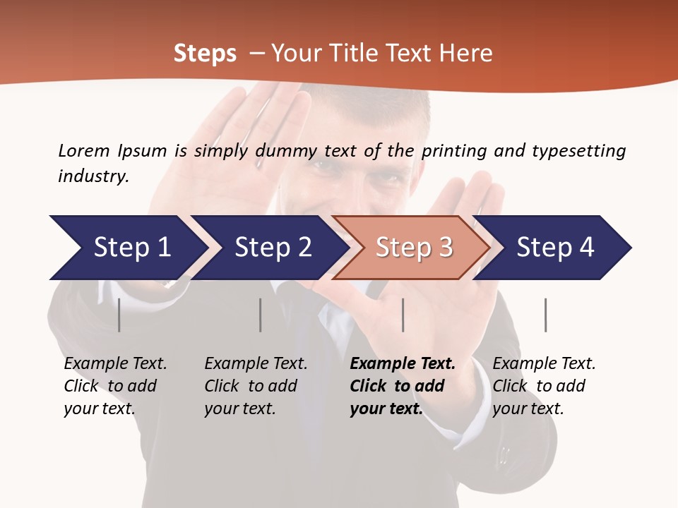 Sign Young Gesticulate PowerPoint Template