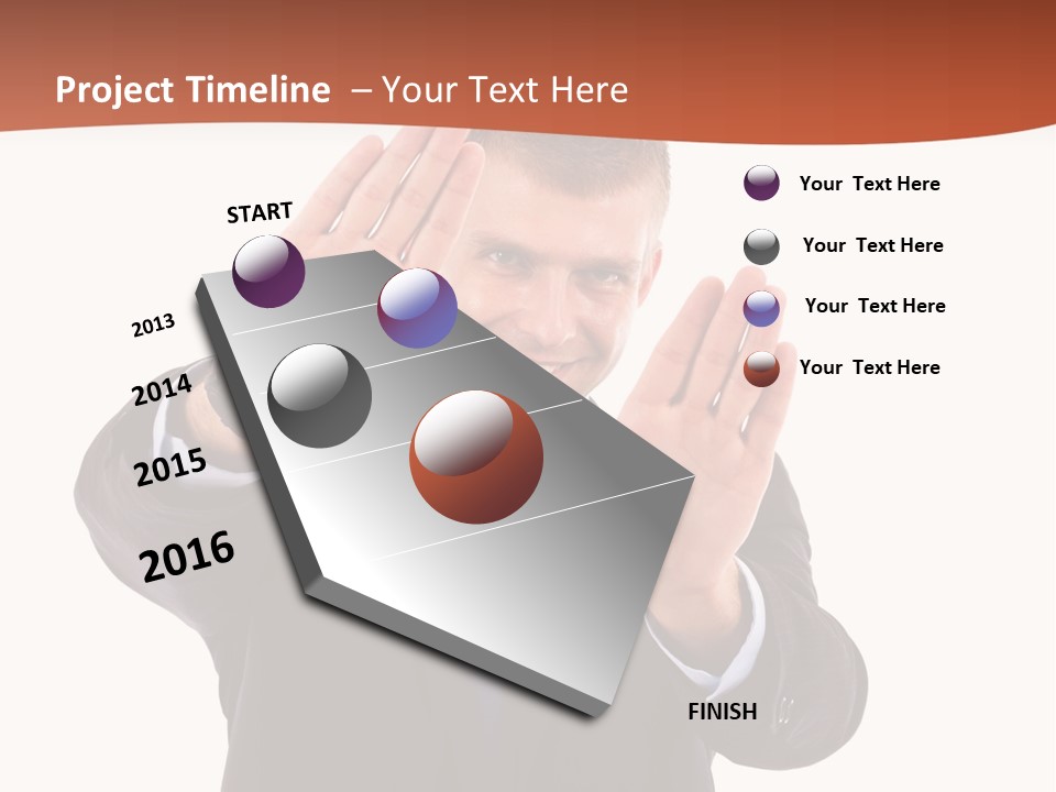 Sign Young Gesticulate PowerPoint Template