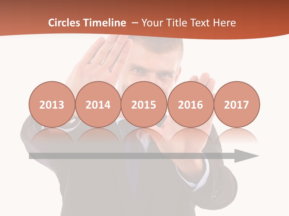 Sign Young Gesticulate PowerPoint Template