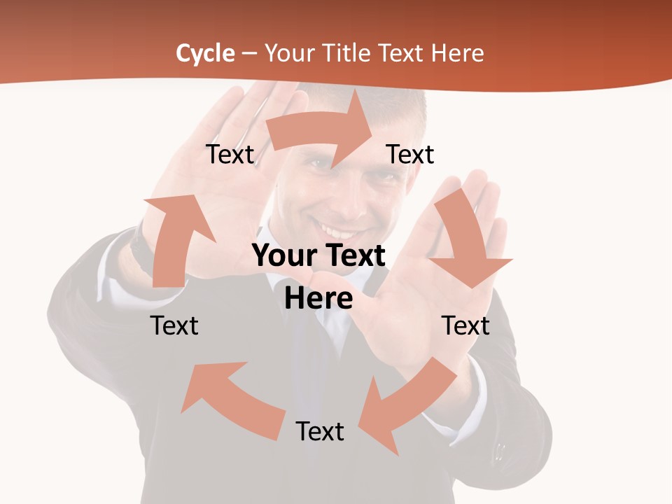 Sign Young Gesticulate PowerPoint Template