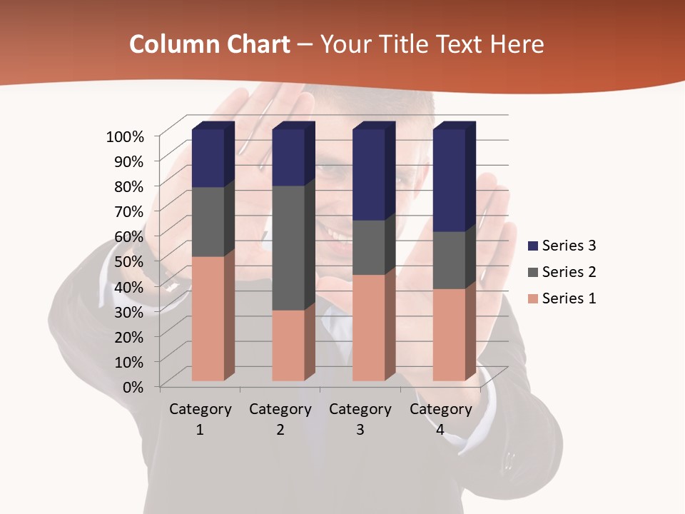Sign Young Gesticulate PowerPoint Template