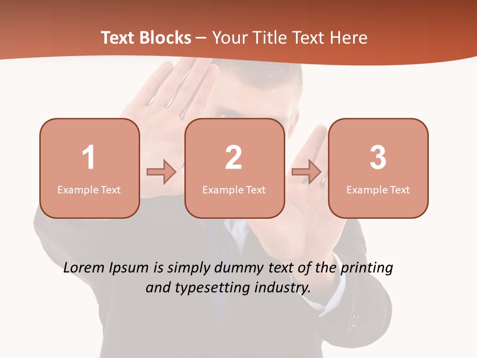 Sign Young Gesticulate PowerPoint Template