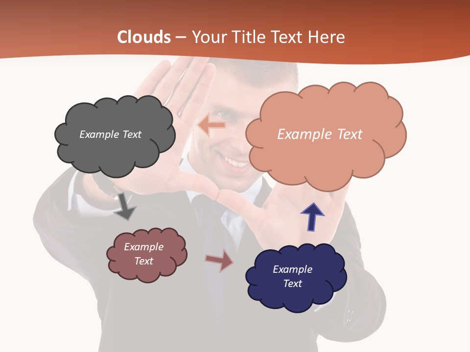 Sign Young Gesticulate PowerPoint Template