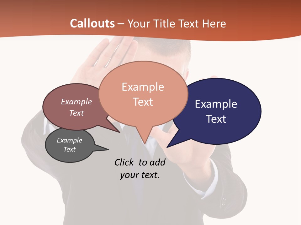 Sign Young Gesticulate PowerPoint Template