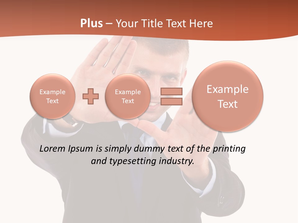 Sign Young Gesticulate PowerPoint Template