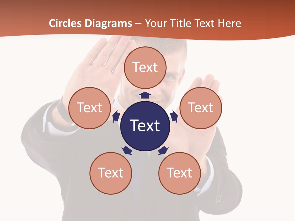 Sign Young Gesticulate PowerPoint Template