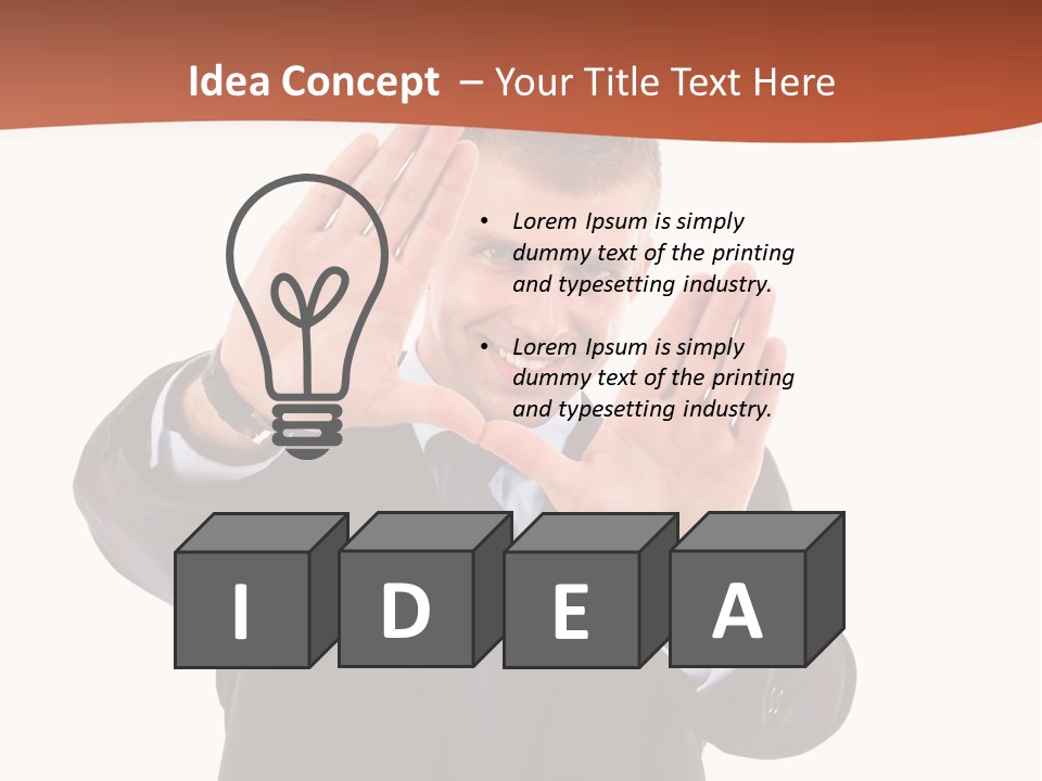Sign Young Gesticulate PowerPoint Template
