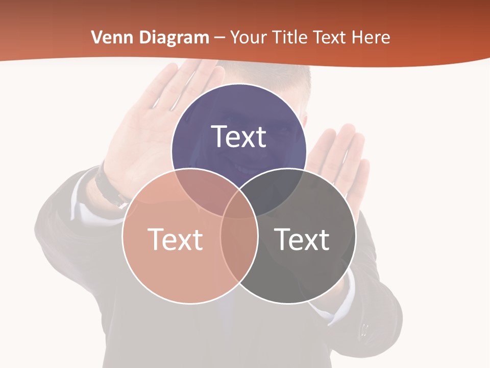 Sign Young Gesticulate PowerPoint Template