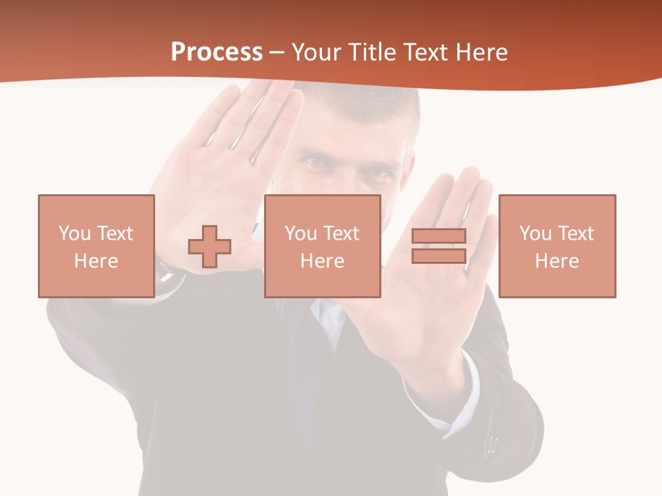 Sign Young Gesticulate PowerPoint Template