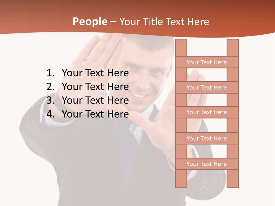 Sign Young Gesticulate PowerPoint Template