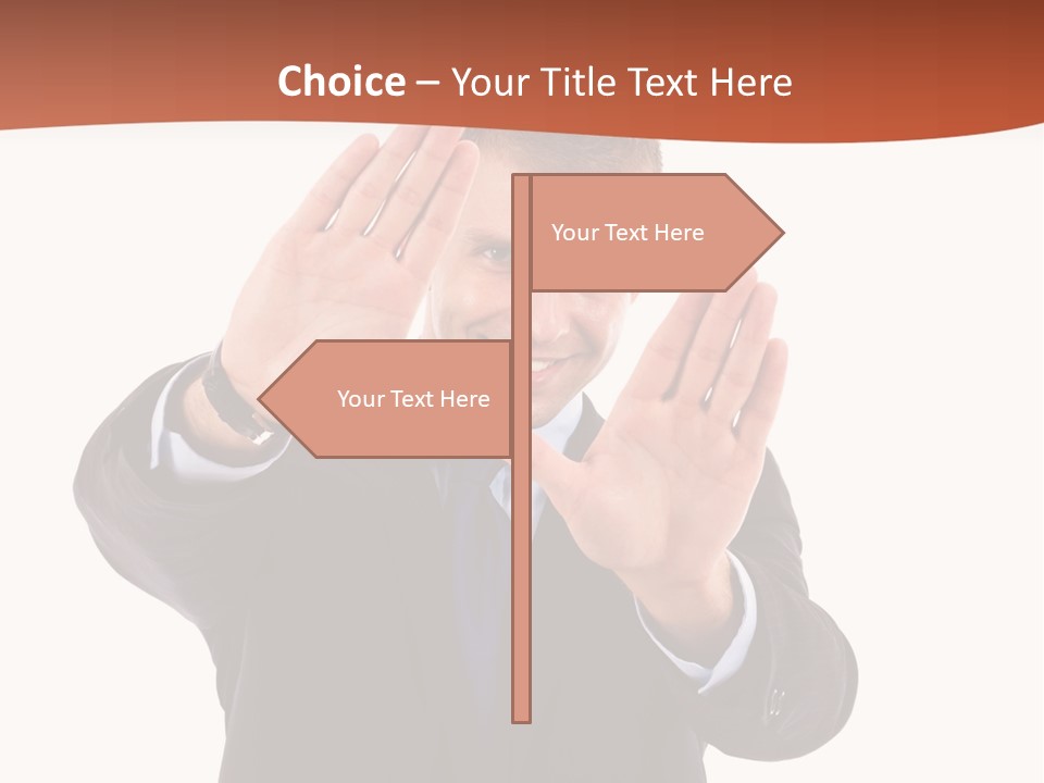 Sign Young Gesticulate PowerPoint Template