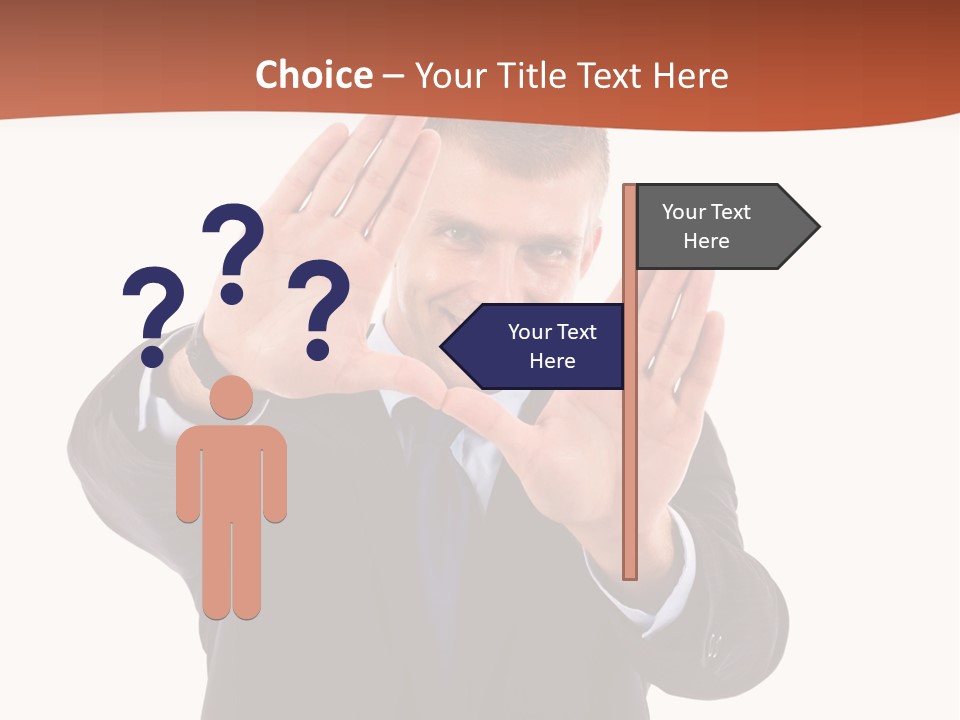 Sign Young Gesticulate PowerPoint Template