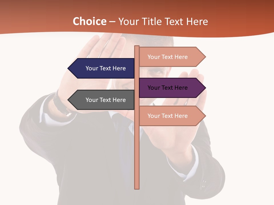 Sign Young Gesticulate PowerPoint Template