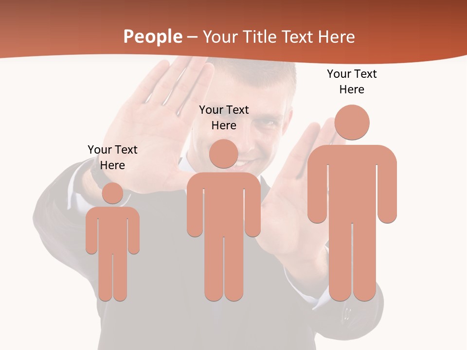 Sign Young Gesticulate PowerPoint Template