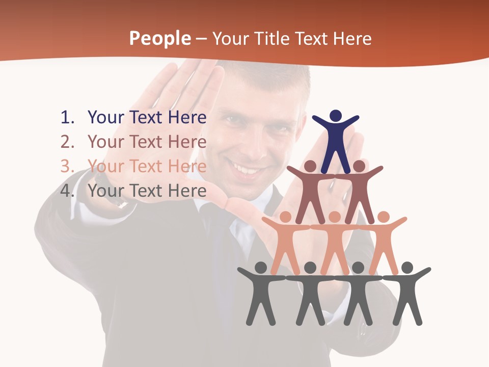 Sign Young Gesticulate PowerPoint Template