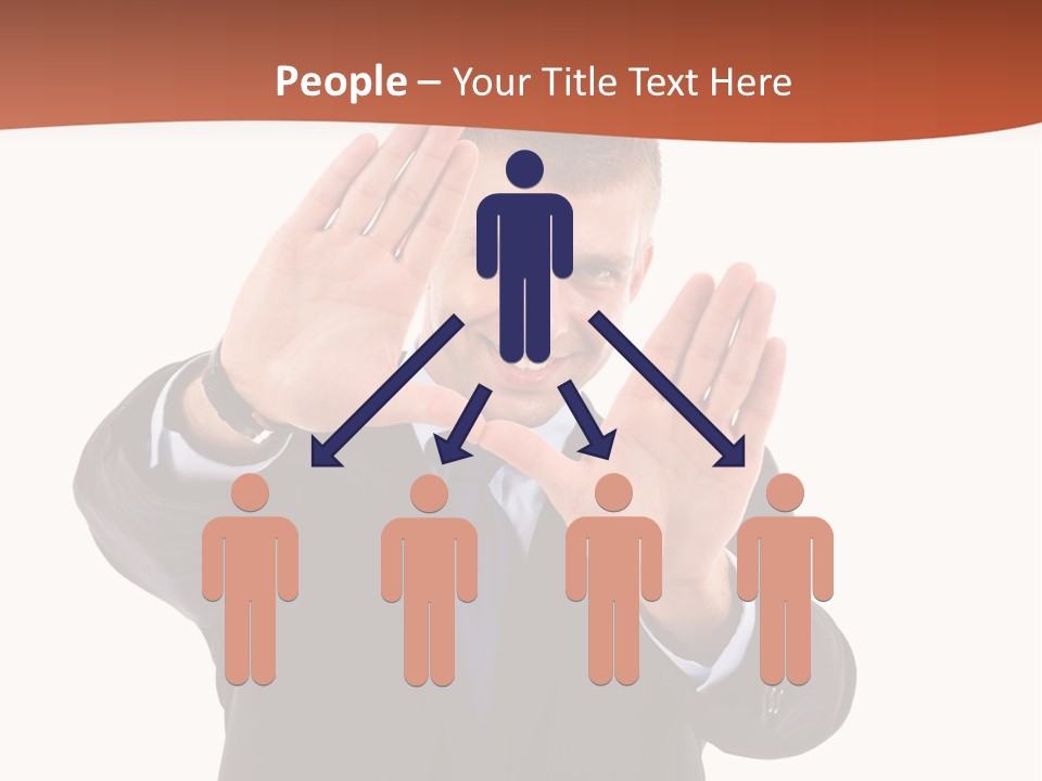 Sign Young Gesticulate PowerPoint Template