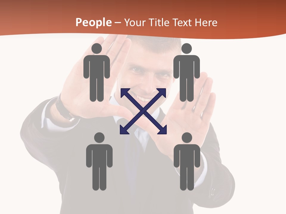 Sign Young Gesticulate PowerPoint Template