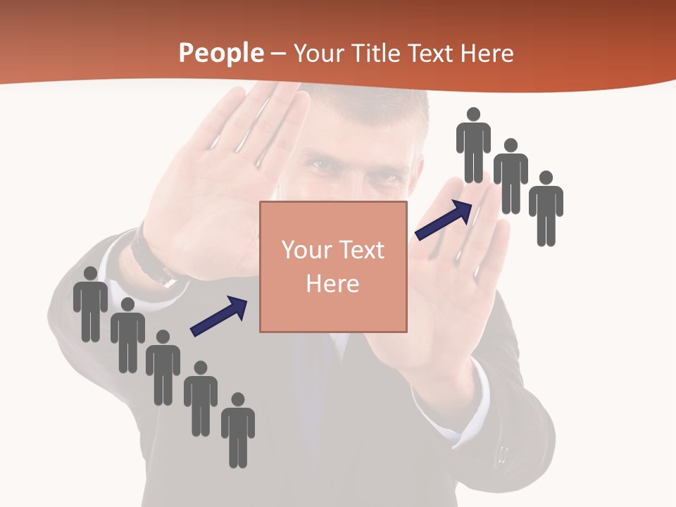 Sign Young Gesticulate PowerPoint Template