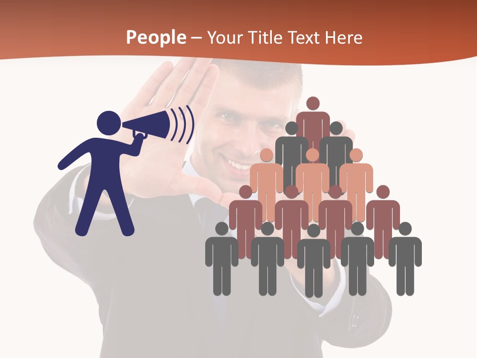 Sign Young Gesticulate PowerPoint Template