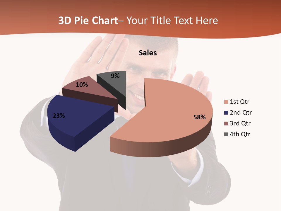 Sign Young Gesticulate PowerPoint Template