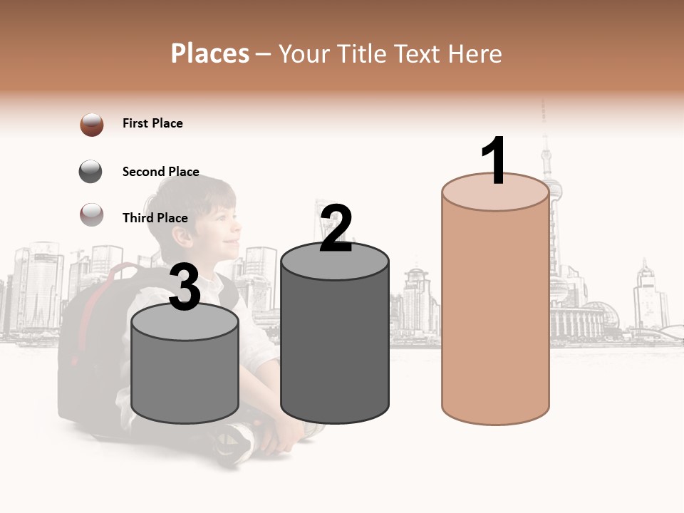 Shanghai Boy Backpack PowerPoint Template