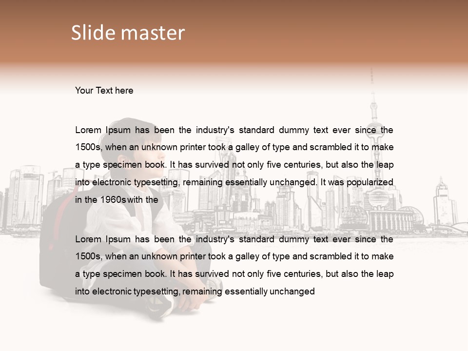 Shanghai Boy Backpack PowerPoint Template