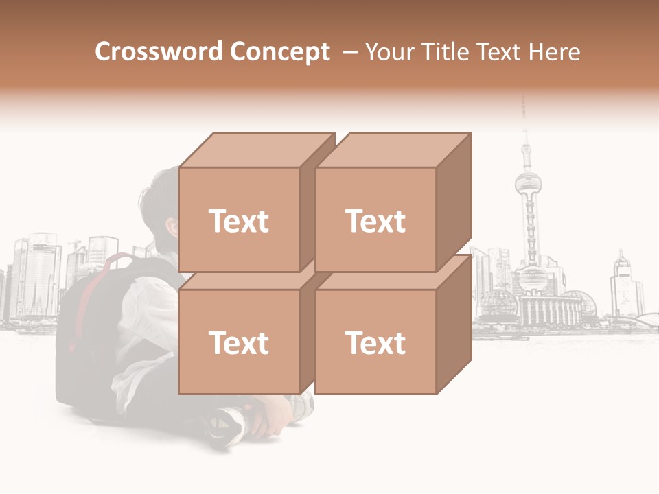 Shanghai Boy Backpack PowerPoint Template