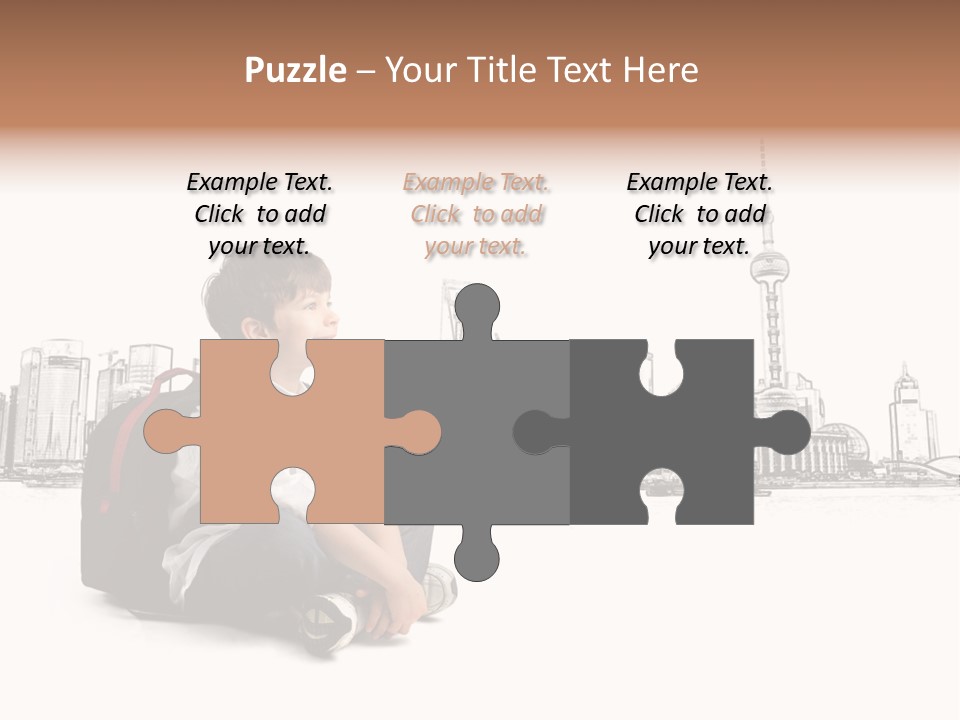 Shanghai Boy Backpack PowerPoint Template