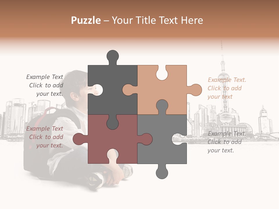 Shanghai Boy Backpack PowerPoint Template