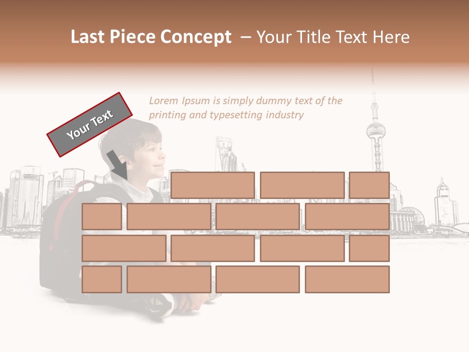 Shanghai Boy Backpack PowerPoint Template