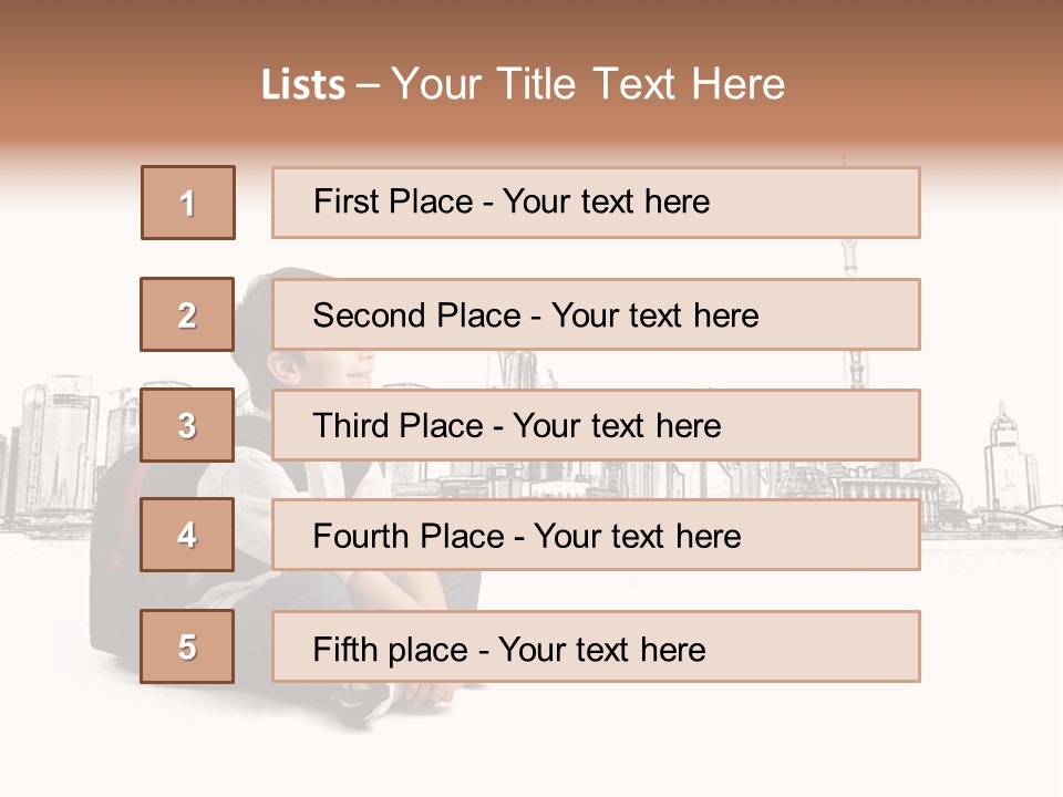 Shanghai Boy Backpack PowerPoint Template