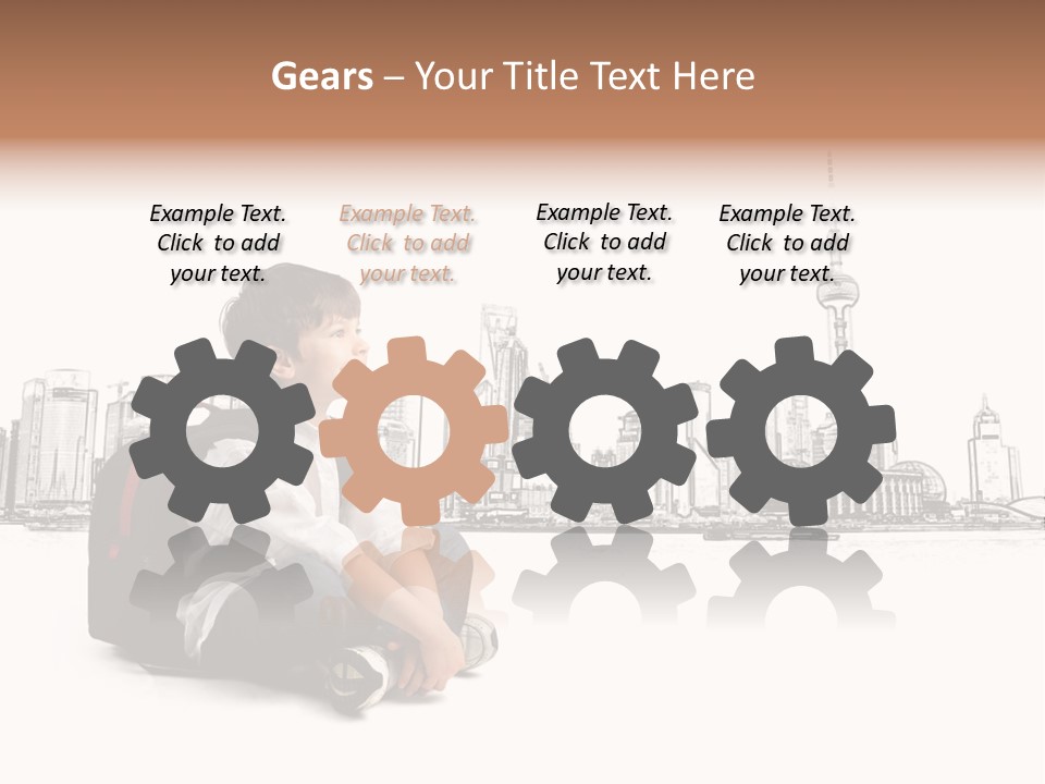 Shanghai Boy Backpack PowerPoint Template