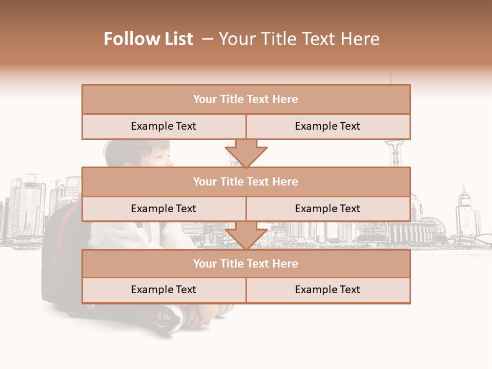 Shanghai Boy Backpack PowerPoint Template