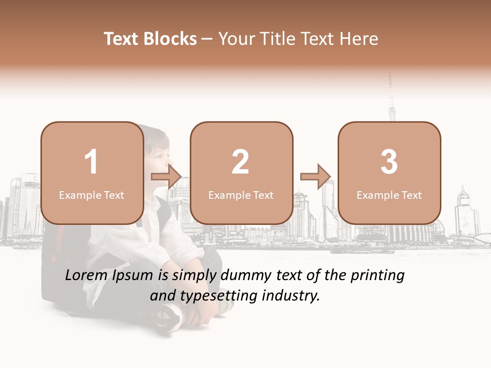 Shanghai Boy Backpack PowerPoint Template