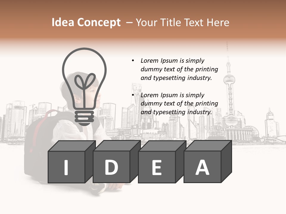 Shanghai Boy Backpack PowerPoint Template