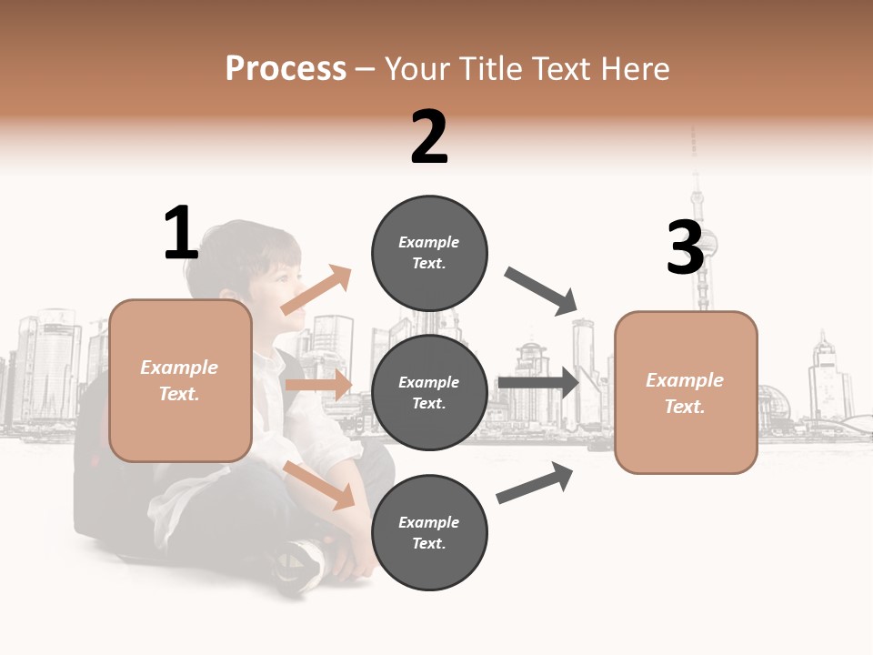 Shanghai Boy Backpack PowerPoint Template