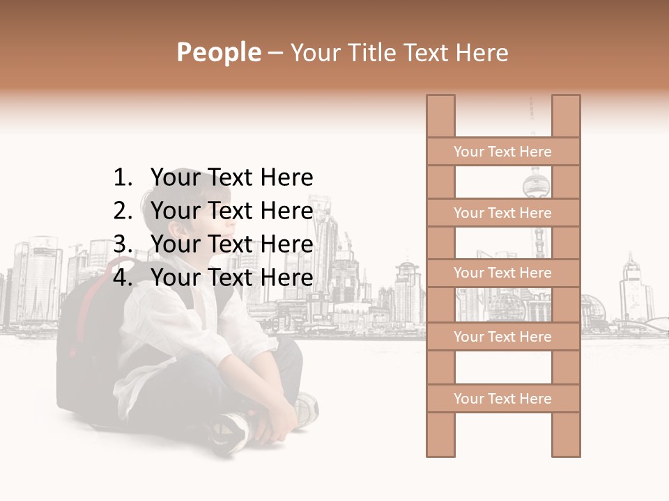 Shanghai Boy Backpack PowerPoint Template