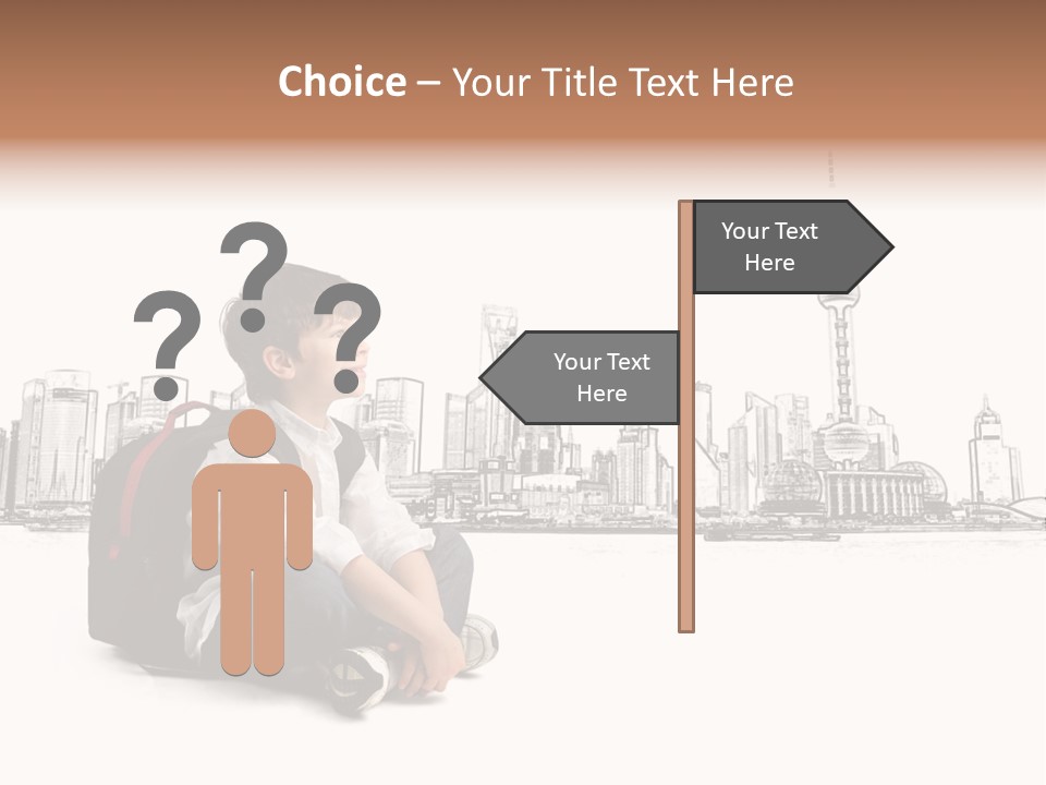 Shanghai Boy Backpack PowerPoint Template