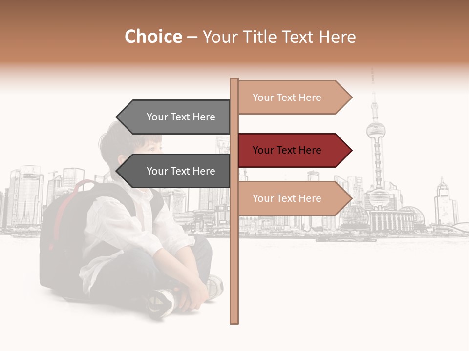 Shanghai Boy Backpack PowerPoint Template