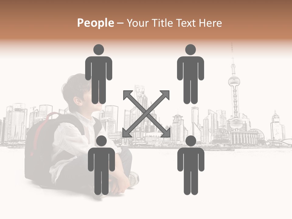 Shanghai Boy Backpack PowerPoint Template