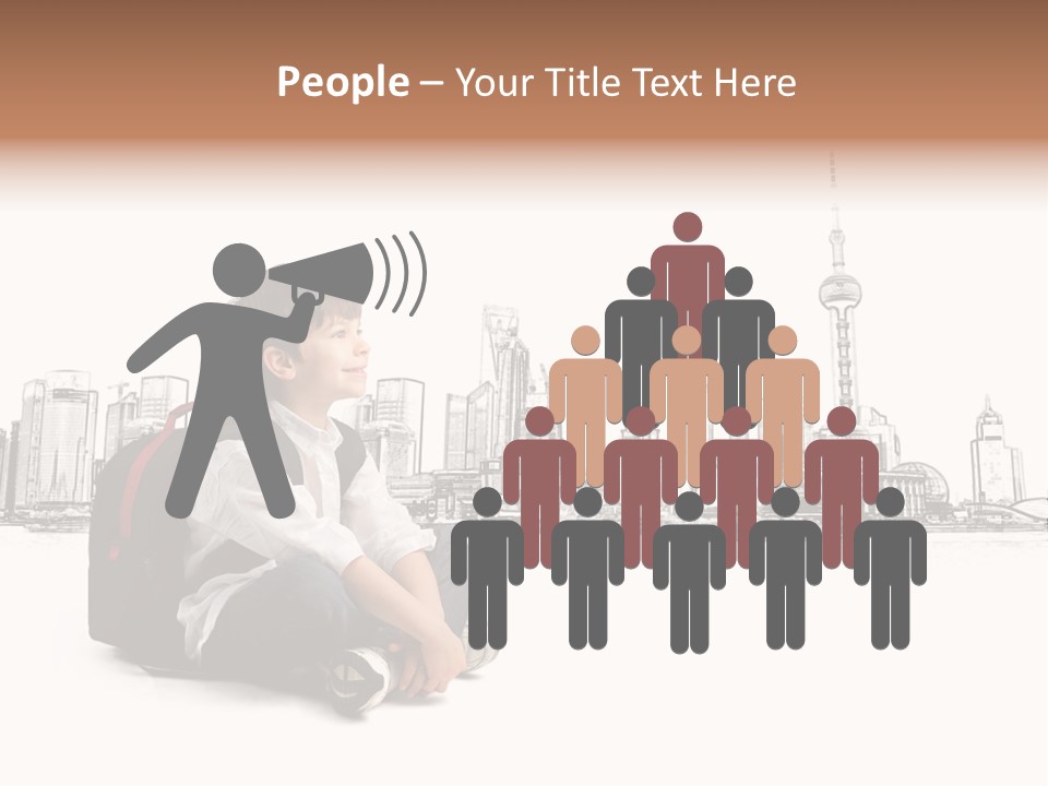 Shanghai Boy Backpack PowerPoint Template