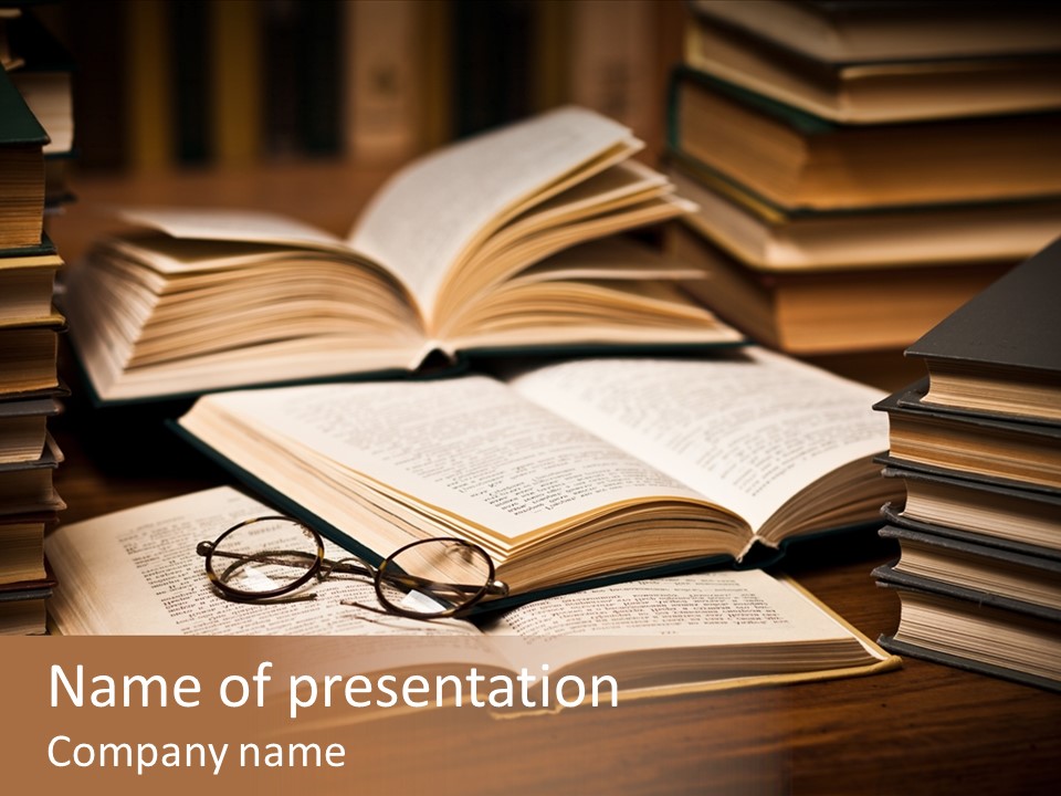 Stack Glasses Wisdom PowerPoint Template