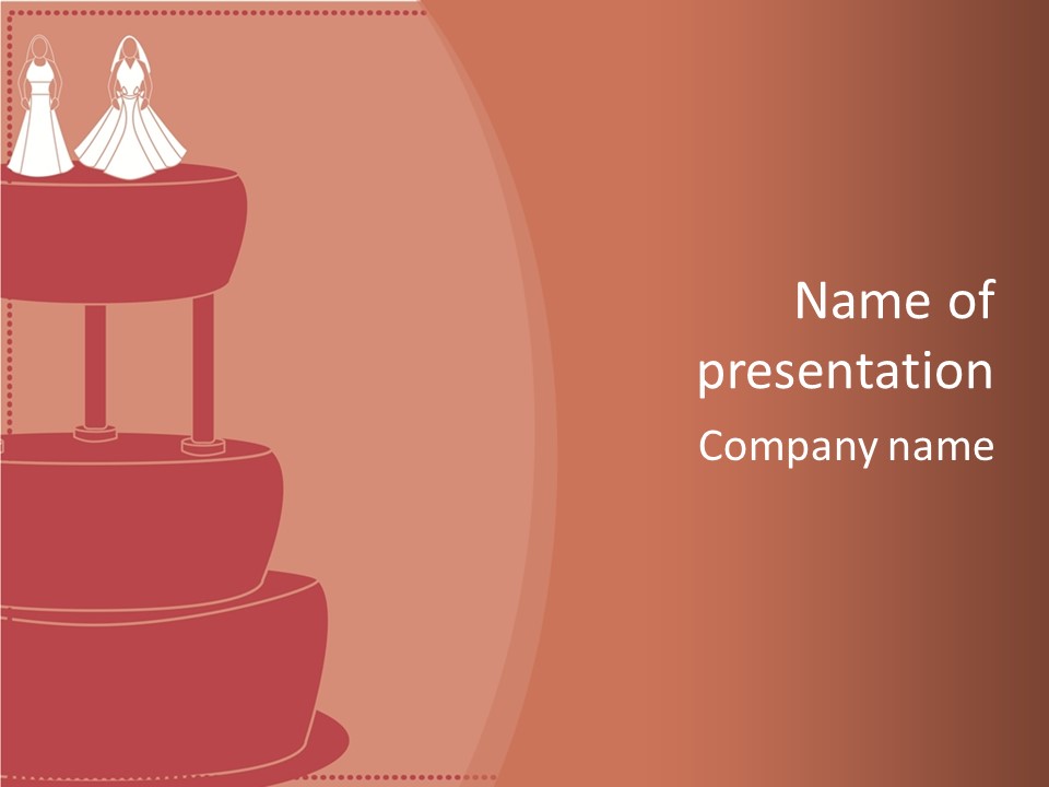 Couple Bride Cake PowerPoint Template