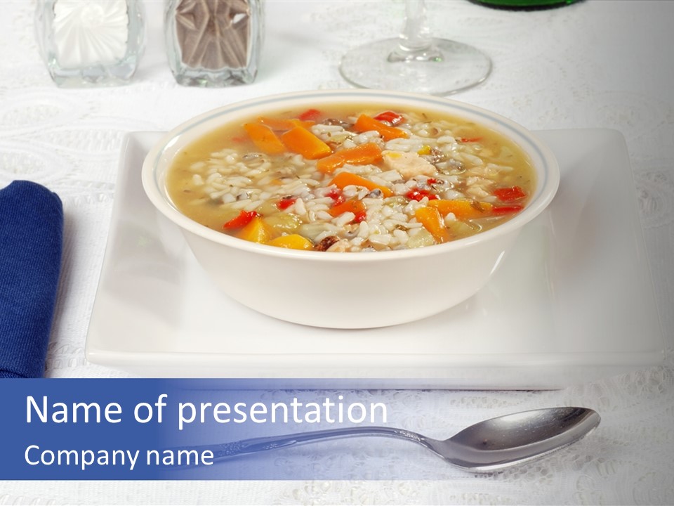 Closeup Food Tablecloth PowerPoint Template