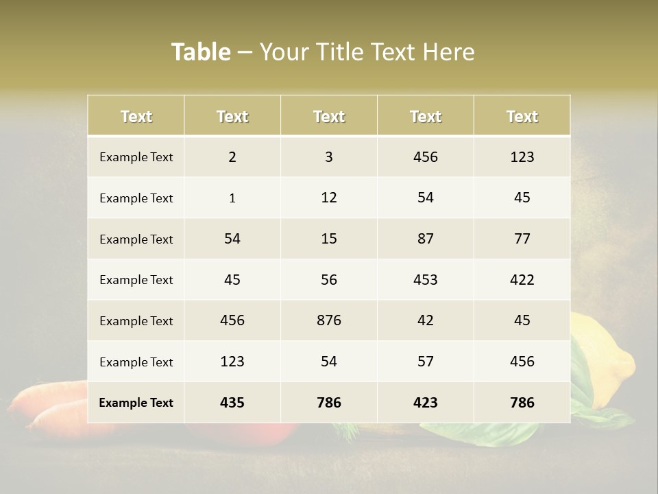 Nutrition Stilllife Cook PowerPoint Template