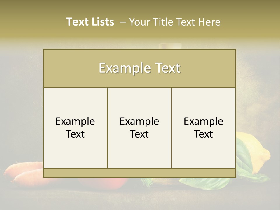 Nutrition Stilllife Cook PowerPoint Template