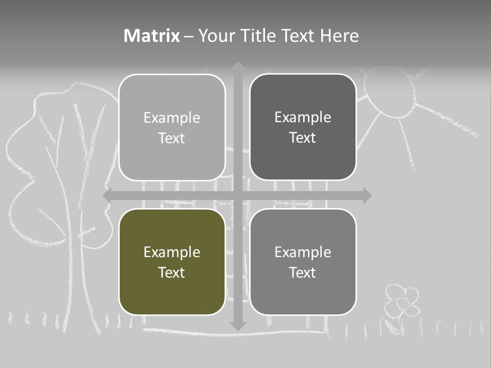 A Chalk Drawing Of A House On A Blackboard PowerPoint Template