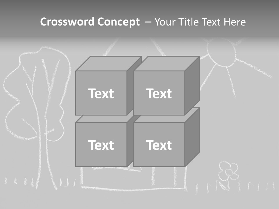 A Chalk Drawing Of A House On A Blackboard PowerPoint Template