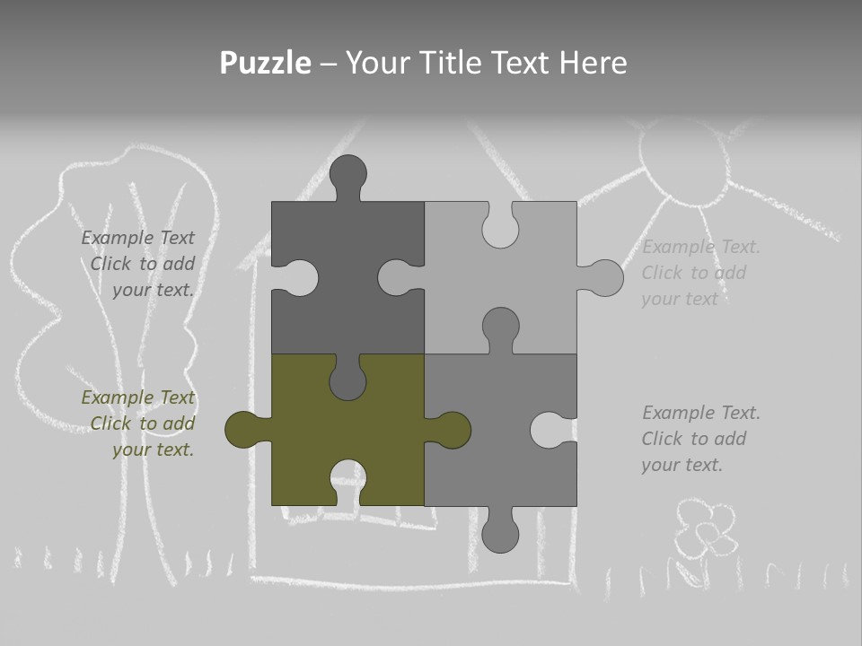 A Chalk Drawing Of A House On A Blackboard PowerPoint Template