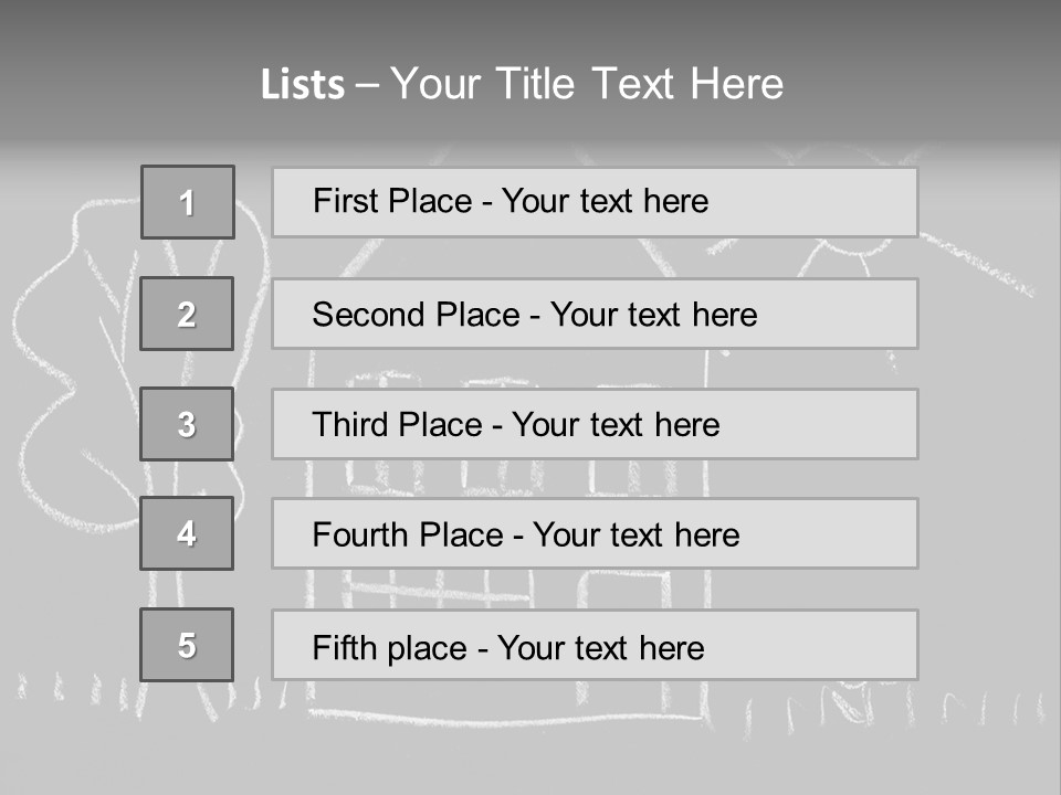 A Chalk Drawing Of A House On A Blackboard PowerPoint Template